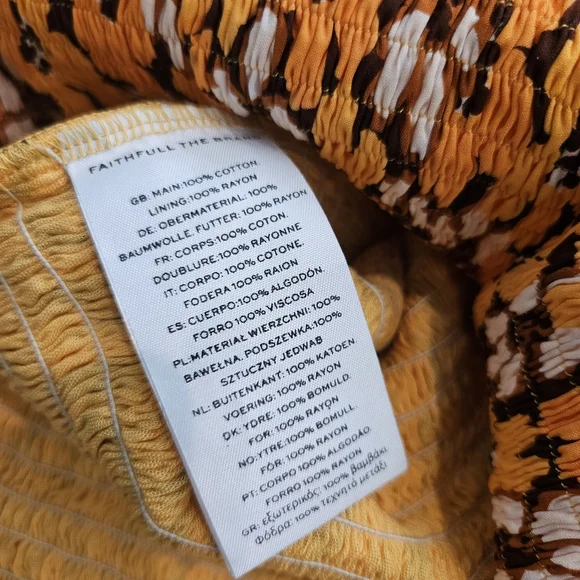 FAITHFULL THE BRAND TERRE MER MINI DRESS in LI RENI FLORAL PRINT ORANGE - Picture 10 of 11